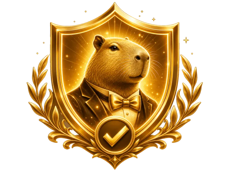 Casino Capybara mascot reviewing casino guides