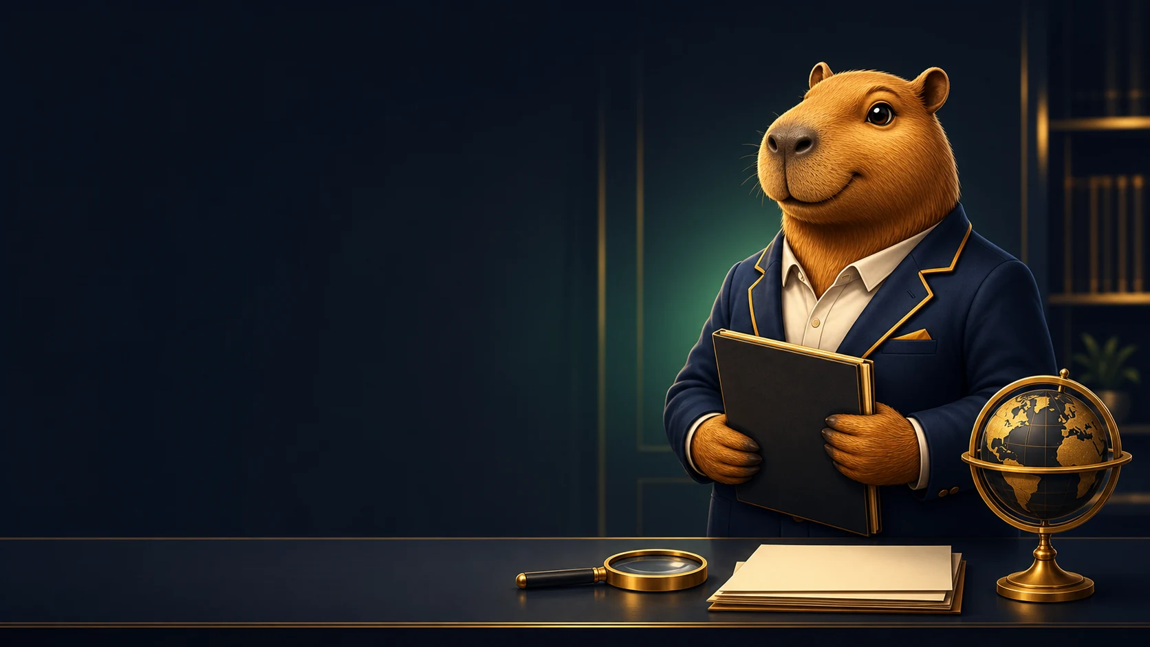 Casino Capybara news analyst mascot